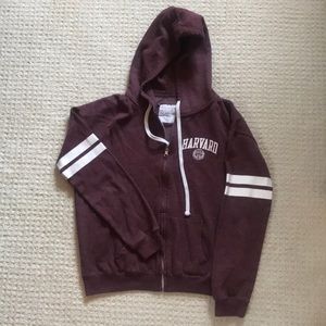 hooded harvard zip-up